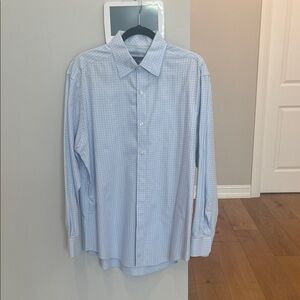 Johnston & Murphy Light Blue Patterned Dress Shirt